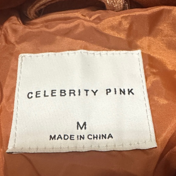 Celebrity Pink rust Brown and Black Puffer Jacket - Picture 2 of 9